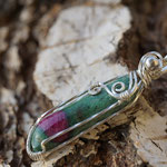 Rubin- Zoisit, Silberperle, Sterlingsilber, 54 x 10 x 6mm     €89