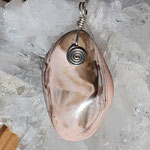 Rosa Botswana - Achat auf Silber, 50 x 29 x 14mm, 18gr.     €28     Beidseitig zu tragen!!