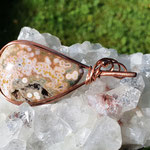 Sphärolitischer Chalcedon auf Kupfer, natur, 72 x 33 x 8mm     €78