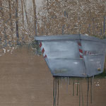 continere#11, 100 x 100 cm, Graphit/Öl/LW, 2023