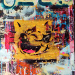 Felix the Cat; 59x41 cm , Aerosol + Acryl auf Plakat