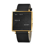 Gold Black Leather black