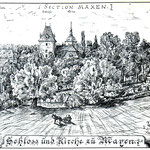 Ansicht von Schloss Maxen und Kirche aus dem 19. Jahrhundert