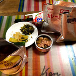 9月１日日曜日、Ohana夕食「災害食（アルファ米、レトルトカレー、缶詰め」