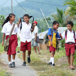 Pupils on their way home from school