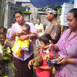 The whole family enjoys the ceremony