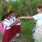 Pupils on their way home from school