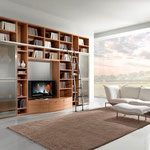 Cuisine intérieur design toulouse living salon rangement bois épuré moderne tendance office de bibliothèque 