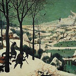 Chasseurs dans la neige de Bruegel (1565)