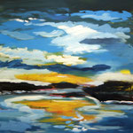 Landschaft 120 x 120 cm