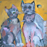  Katzen 100 x 100 cm