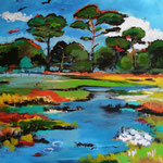 Landschaft 120 x 120 cm, verkauft