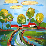 Landschaft 120 x 120 cm