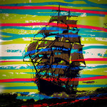 Schiff 40 x 40 cm, verkauft