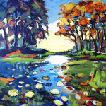 Landschaft 140 x 140 cm, verkauft