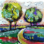 Landschaft 100 x 100 cm, verkauft
