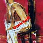  Mann im Stuhl 30 x 40 cm
