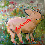 Schweinchen 80 x 80 cm