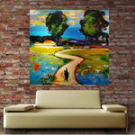 Landschaft 150 x 150 cm