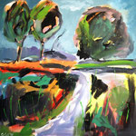 Landschaft 120 x 120 cm, verkauft