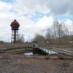 Wasserturm und die Reste der Drehscheibe in Wedau.