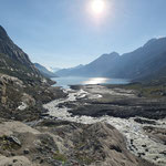 Oberaar mit Blick zurück auf den Oberaarsee, Grimsel, Bern.