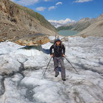 Philipp auf dem Oberaargletscher, Grimsel, Bern.