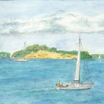 Ochseninsel, Aquarellmalerei, 146,- Euro