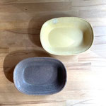 耐熱楕円鉢　¥4500-　　黄・茶　在庫各1点　