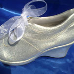 Zapato color plata marmoleado plataforma 7 cm