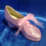 Zapato lentejuela rosa plataforma 7 cm