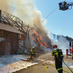 Brand eines Bauernhauses
