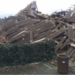 Weggewehter Hangar nach Sturm Burglinde, 03.01.2018