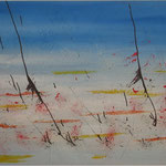 Kranichfüße, Acryl, 100 cm x 60 cm