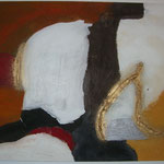 Goldlinie, Acryl mit Spachtel, 150 cm x 100 cm
