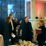 Uli Aechtner im Gespräch mit Bürgermeister Klaus Kreß, Erstem Stadtrat Peter Krank und Beatrix van Ooyen. Foto von Uli Aechtner - Ernst-Ludwig-Buchmesse 2018