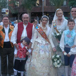 La representación de la Falla Poeta Alberola-Totana en la Ofrenda a la Virgen del Remedio
