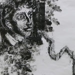 Le regard du poète (F.R. de Chateaubriand) (monotype et collagraphe - Combourg 2013)