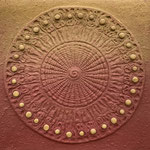 Sonnentor // Größe 0,90 x 0,90 m  -   Sandwelten // Frank Walter - Bilder aus Sand auf Leinwand mit Acrylfarbe