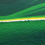 Horizont grün // Größe 1,70 x 0,70 m  -   Sandwelten // Frank Walter - Bilder aus Sand auf Leinwand mit Acrylfarbe