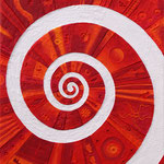 Traumspirale // Größe 1,00 x 0,70 m  -   Sandwelten // Frank Walter - Bilder aus Sand auf Leinwand mit Acrylfarbe