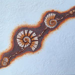 Ammonit // 0,70 x 0,90 cm  -   Sandwelten // Frank Walter - Bilder aus Sand auf Leinwand mit Acrylfarbe