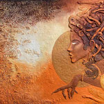 Medusa // Größe 1,20 x 0,90 m  -  Auftragsarbeit // Sandwelten // Frank Walter - Bilder aus Sand auf Leinwand mit Acrylfarbe