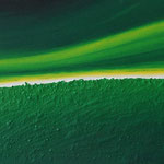 Horizont grün // Größe 1,70 x 0,70 m  -   Sandwelten // Frank Walter - Bilder aus Sand auf Leinwand mit Acrylfarbe