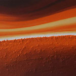 Horizont orange // Größe 1,50 x 0,70 m  -   Sandwelten // Frank Walter - Bilder aus Sand auf Leinwand mit Acrylfarbe