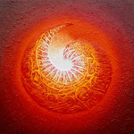 Sichel // Größe 0,90 x 0,90 m  -   Sandwelten // Frank Walter - Bilder aus Sand auf Leinwand mit Acrylfarbe