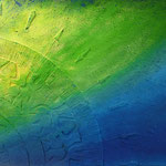 Maori grün  // Größe 1,20 x 0,90 m  -   Sandwelten // Frank Walter - Bilder aus Sand auf Leinwand mit Acrylfarbe