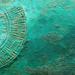 Mandalascherbe // 1,70 x 0,70 cm  -   Sandwelten // Frank Walter - Bilder aus Sand auf Leinwand mit Acrylfarbe
