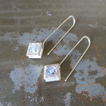 Boucles en argent et swaroski bleu