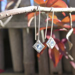 Boucles en argent et swaroski bleu